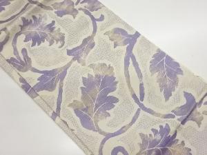 引箔唐草に市松模様織出し名古屋帯